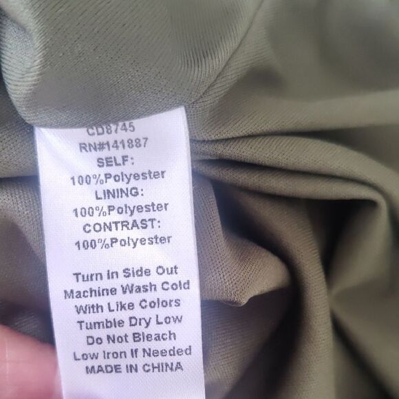 TCEC Green And Copper Textured Halter Dress - Picture 8 of 9